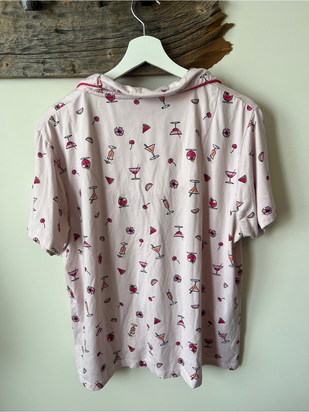 Light Pink Cocktail Print Pyjama Set - Picture 3 of 9